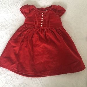 Red velvet infant dress size 12-18mo